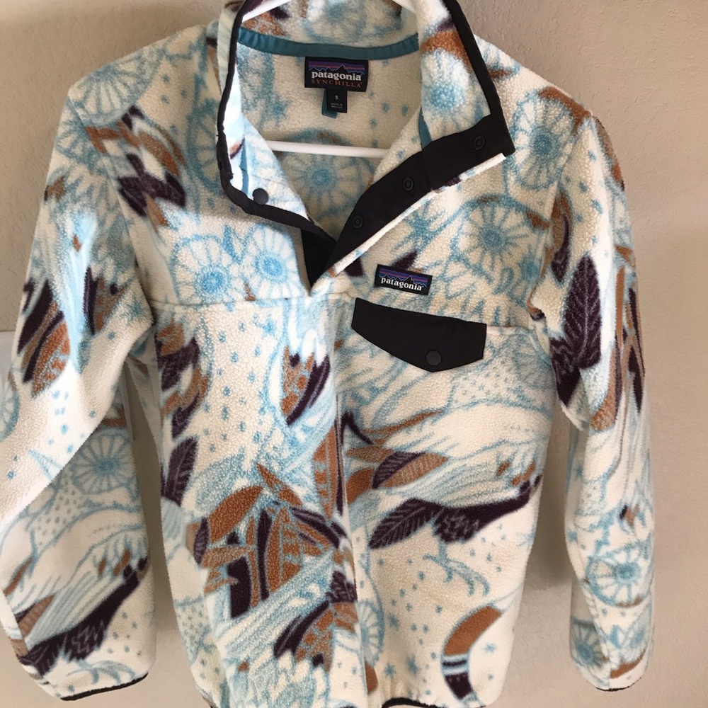 Patagonia Synchilla Fleece owl print size small